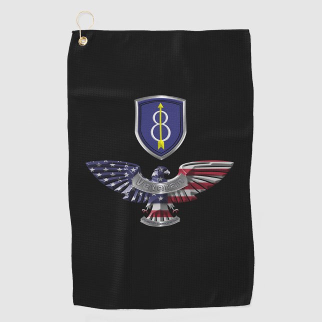 8th Infantry Division “Pathfinder” Eagle Golf Towel (Front)