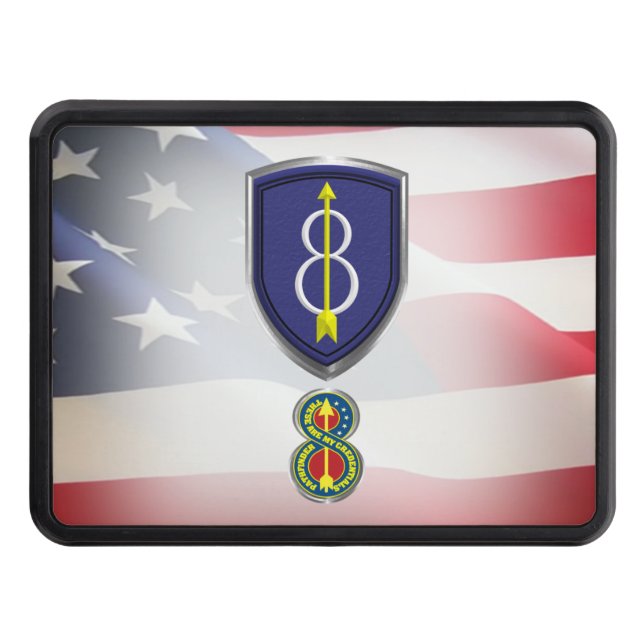 8th Infantry Division “Pathfinder” Patch & Insigni Trailer Hitch Cover (Front)