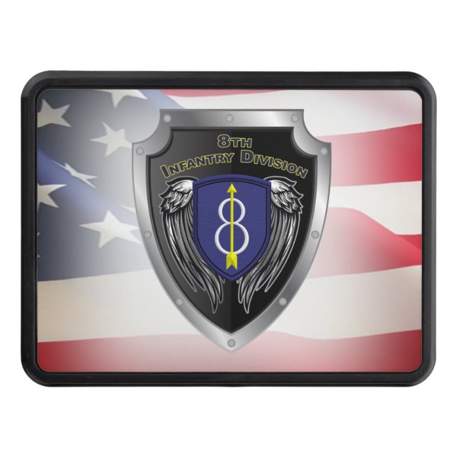 8th Infantry Division “Pathfinder” Shield Hitch Co Trailer Hitch Cover (Front)