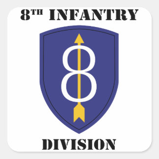 8th infantry Division With Text Square Sticker