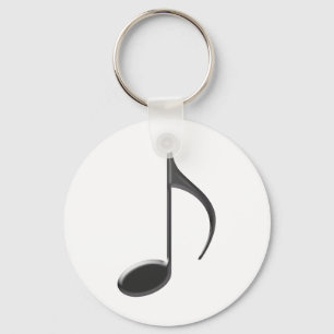 8th Music Note Black Keychain