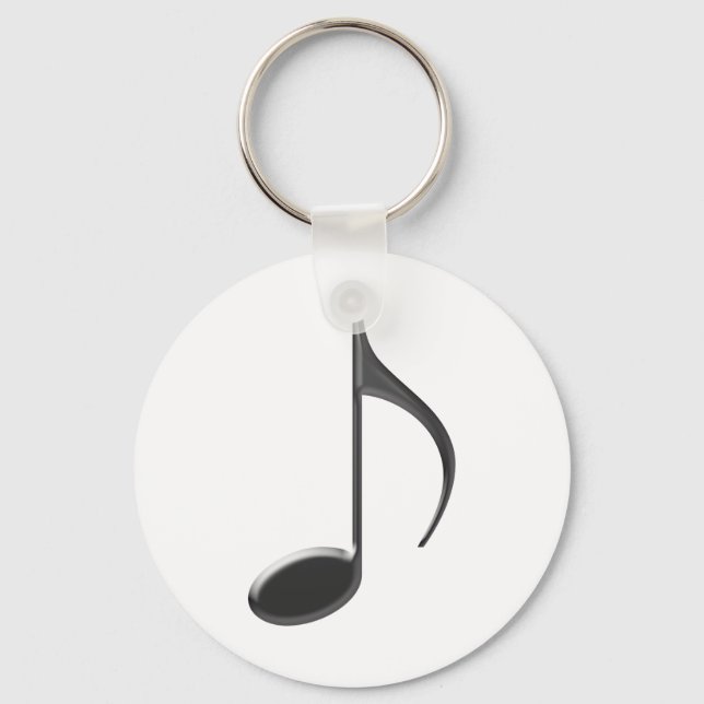 8th Music Note Black Keychain (Front)
