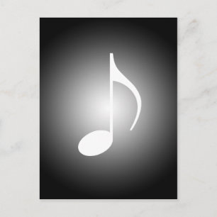 8th Note Black & White Musicians Note w/Spotlight Postcard