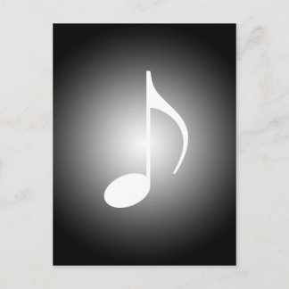 8th Note Black & White Musicians Note w/Spotlight Postcard