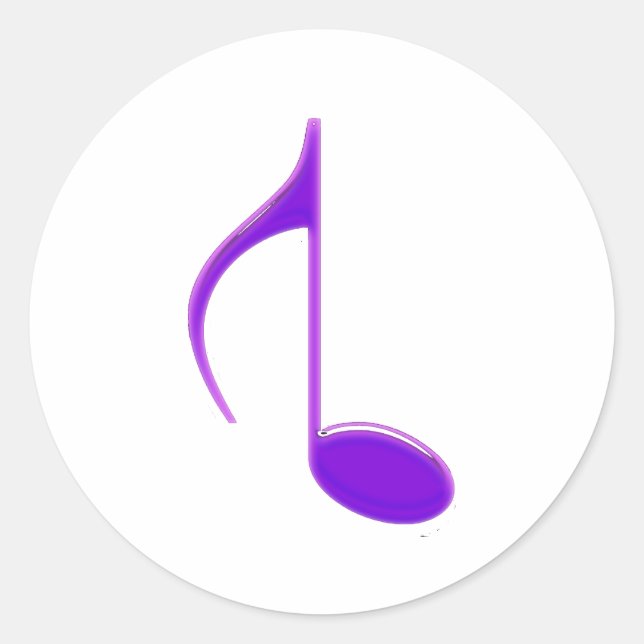 8th Note Reversed Purple Cracked 2010 Large Classic Round Sticker (Front)