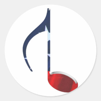8th Note Reversed U.S. Flag Classic Round Sticker
