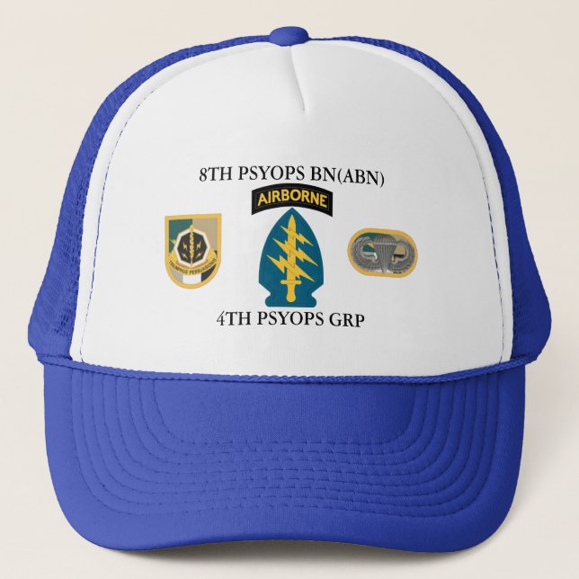 8TH PSYOPS BN(ABN) 4TH PSYOPS GROUP TRUCKER HAT (Front)