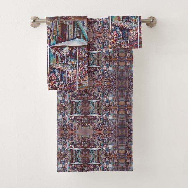 8th Street Rings, New York City Bath Towel Set (Insitu)