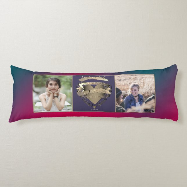 8th Wedding Anniversary 2 Photos Bronze Tourmaline Body Pillow (Front)