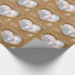 8th wedding anniversary bronze heart photo wrap wrapping paper<br><div class="desc">Wedding anniversary wrapping paper in bronze coloured tones. Personalize this anniversary paper with your own photo and relatives or friends name and anniversary year. Currently reads To our Daughter and Son-in-law Happy Anniversary 8 years. Bronze effect in a heart shape printed graphics 8th Wedding Anniversary wrapping paper ideal to wrap...</div>