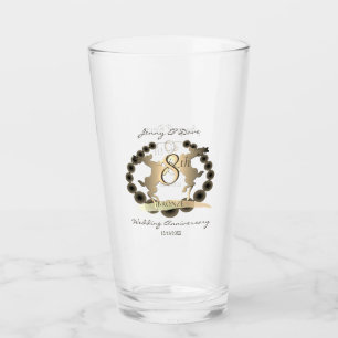 8th Wedding Anniversary Bronze Reindeer Emblem Glass
