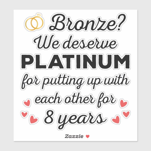 8th Wedding Anniversary I - Bronze Funny Couple (Sheet)