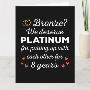 8th Wedding Anniversary I - Bronze Funny Couple Card