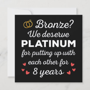 8th Wedding Anniversary I - Bronze Funny Couple Invitation
