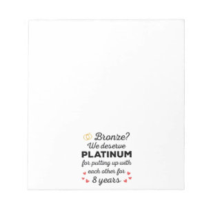 8th Wedding Anniversary I - Bronze Funny Couple Notepad