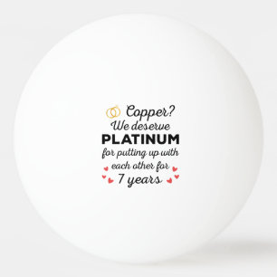 8th Wedding Anniversary I - Bronze Funny Couple Ping Pong Ball