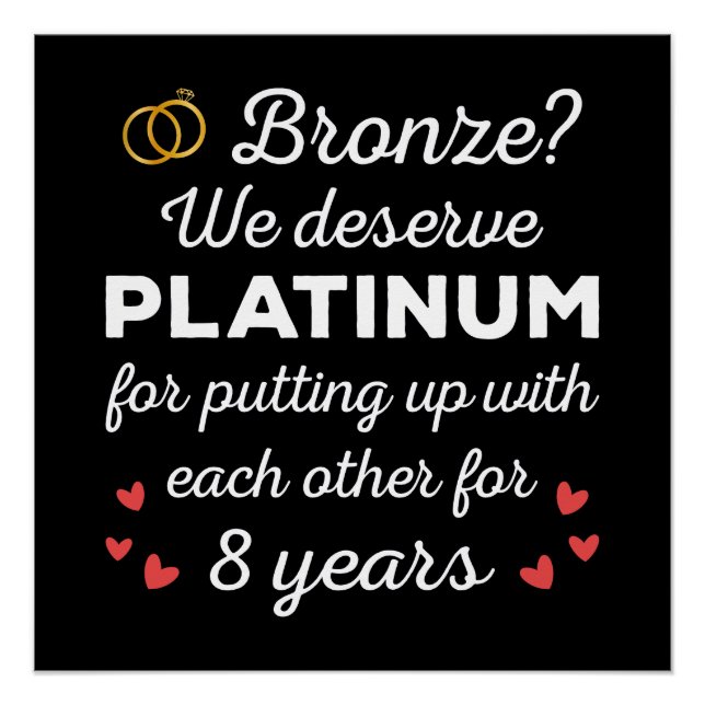 8th Wedding Anniversary I - Bronze Funny Couple Poster (Front)