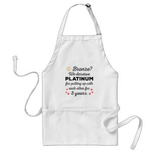 8th Wedding Anniversary I - Bronze Funny Couple Standard Apron
