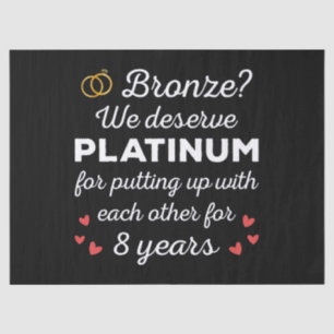 8th Wedding Anniversary I - Bronze Funny Couple Tissue Paper