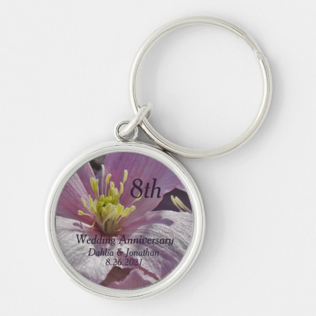 8th Wedding Anniversary   Keychain (Front)