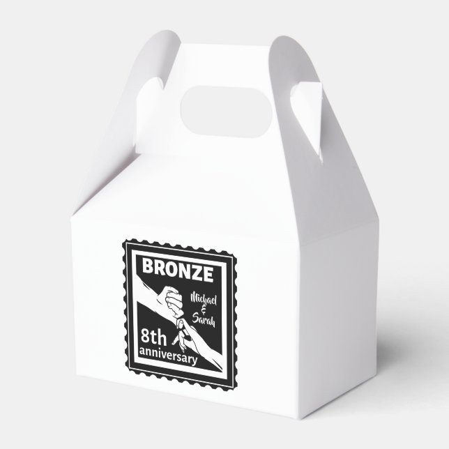 8th wedding anniversary traditional gift bronze favor box (Front Side)