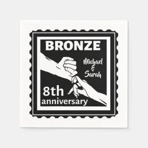 8th wedding anniversary traditional gift bronze napkin