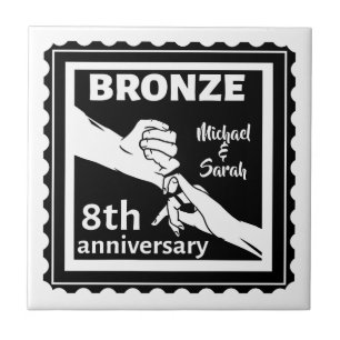 8th wedding anniversary traditional gift bronze tile