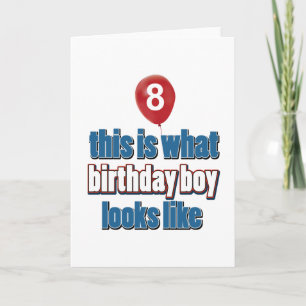 8th year birthday designs card