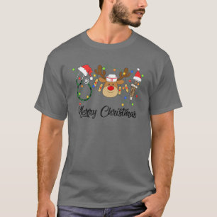 8Vev Leopard Nurse Christmas Merry Xmas December N T-Shirt