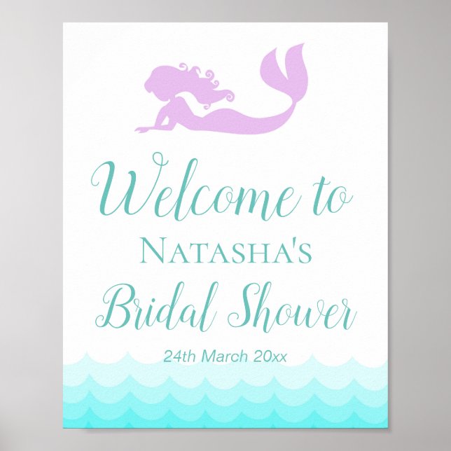 8x10" Custom Mermaid and Waves Sign (Front)