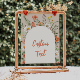 8x10 Custom Wildflower Party Sign