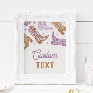 8x10 Editable Purple Western Sign