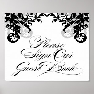 8x10 Flourish Sign Our Guest Book for Framining