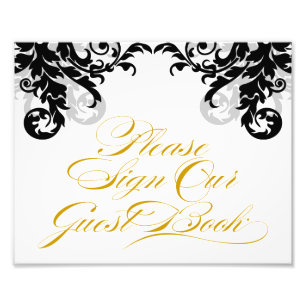 8x10 Flourish Sign Our Guest Book for Framining