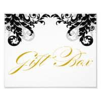 8x10 Flourish Wedding Gift Box Sign for Framing