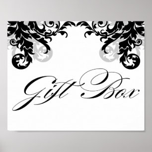 8x10 Flourish Wedding Gift Box Sign for Framining