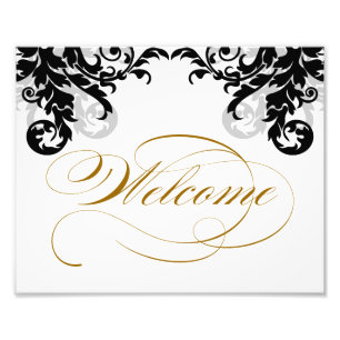 8x10 Flourish Wedding Welcome Sign for Framing