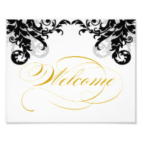8x10 Flourish Wedding Welcome Sign for Framing