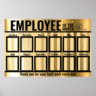 8x10 in photo employee of the month recognition poster