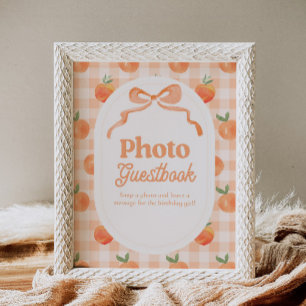 8x10 Inch Peach Photo Guestbook Sign