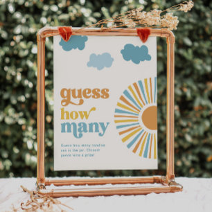 8x10 Inch Sun Guess How Many Game Sign