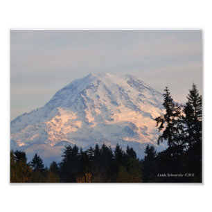 8X10 Mount Rainier from Puyallup, WA Photo Print