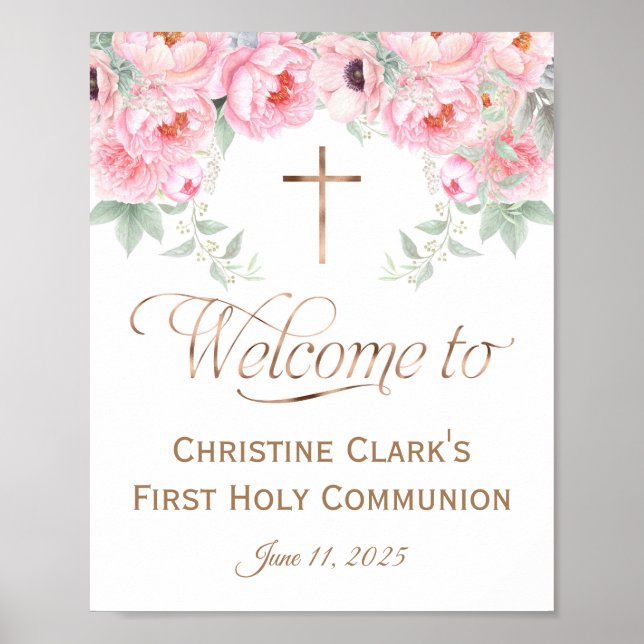8x10, Rose, Floral, Fille, Affiche de bienvenue Co (Devant)