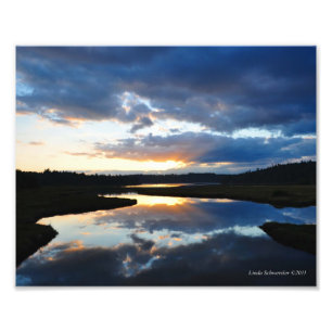 8X10 Sunset Reflection Photo Print