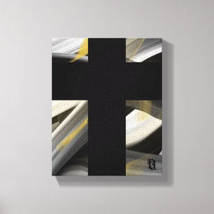 8x10" Trend Abstract Art Canvas Black White Gold Print