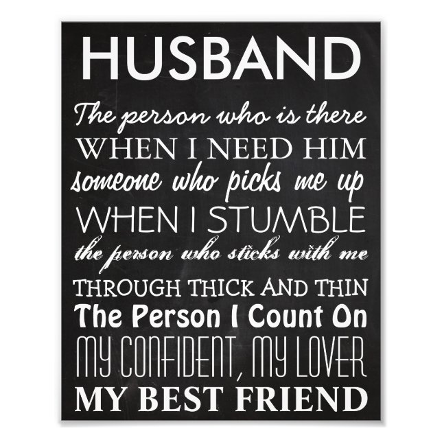 8x10 Wedding Husband Word Art Collage House Rules Photo Print (Front)