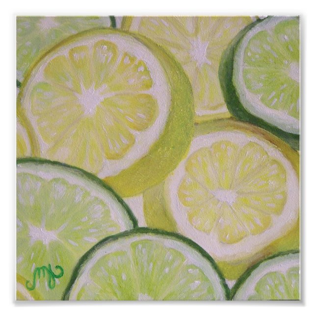 8x8" Photo Print - Lemon and Lime Slices (Front)