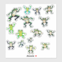 8x8 Sheet Of  15 Dancing Frogs Sticker