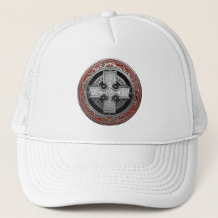 [900] Ancient Celtic Sacred Silver Knot Cross Trucker Hat