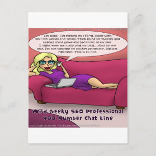 900 Number Geeky SEO Girls Gone  Postcard